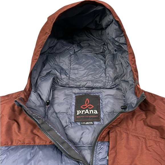 Prana Men's Tanner Down Fill Puffer Jacket XL Deadstock Steel Gray Terra Cotta - Picture 3 of 15
